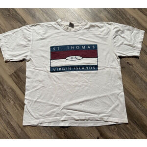 Vtg St. Thomas Destination T-Shirt Captain's Corner Size XL 90s Cotton Tourist